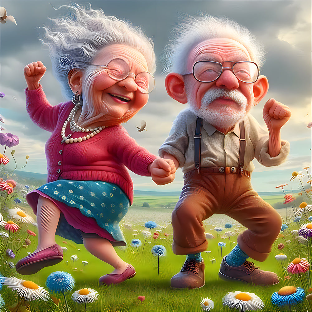 Diamond Painting - Full Round - Warm Old Couple (40*40CM)