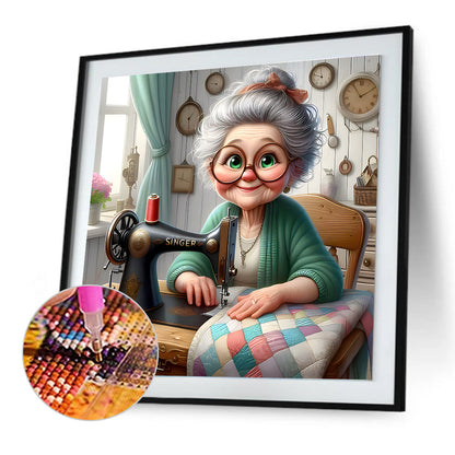 Diamond Painting - Full Round - Funny old lady (30*30CM)