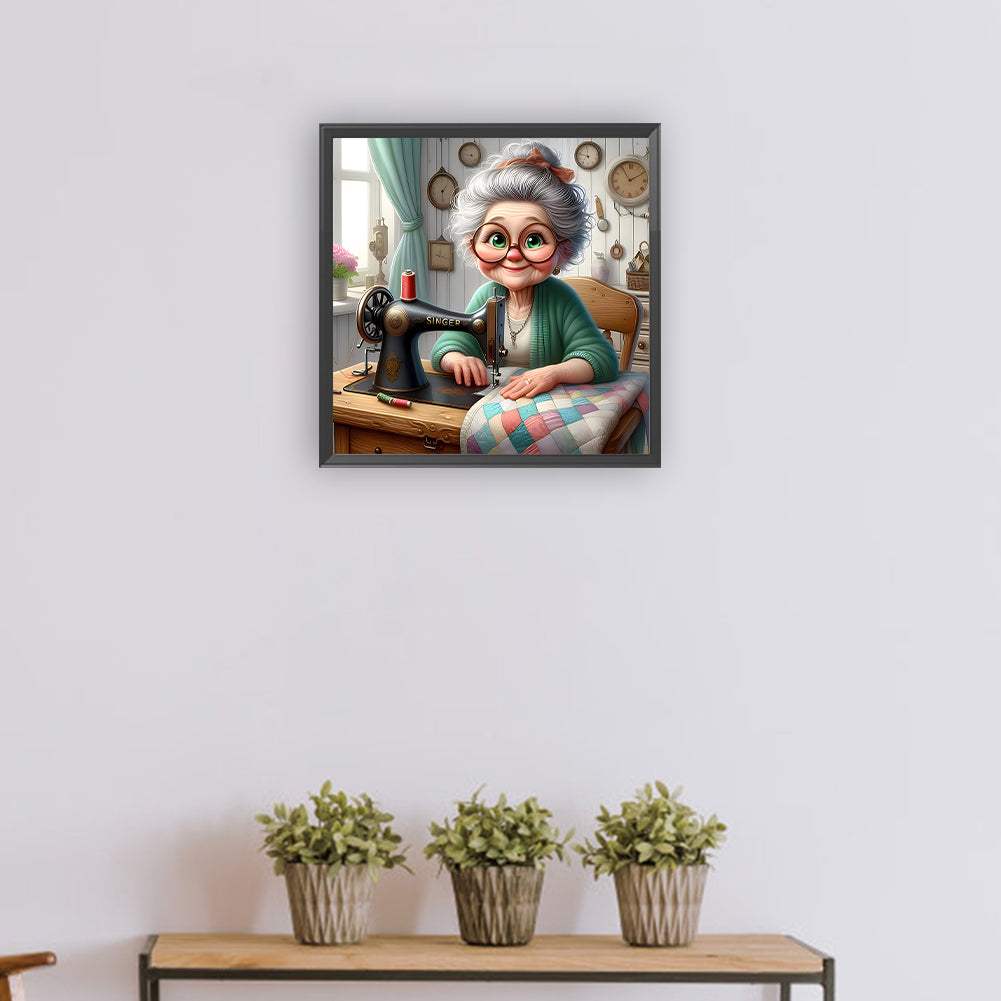 Diamond Painting - Full Round - Funny old lady (30*30CM)