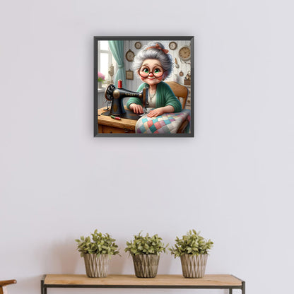 Diamond Painting - Full Round - Funny old lady (30*30CM)