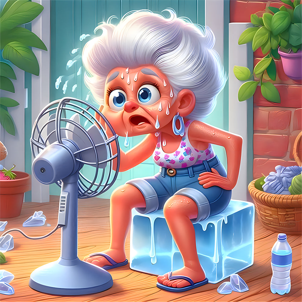 Diamond Painting - Full Round - Funny old lady (30*30CM)