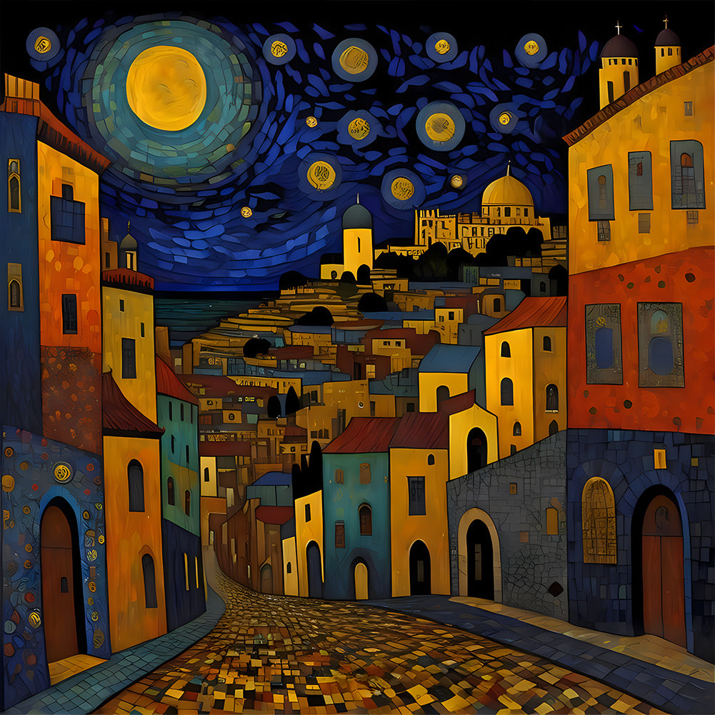 Diamond Painting - Full Round - colorful house (40*40CM)