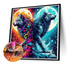 Load image into Gallery viewer, Diamond Painting - Full Round - Sun and moon wolf (50*50CM)
