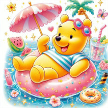 Load image into Gallery viewer, Diamond Painting - Full Round - Winnie the Pooh swimming ring (40*40CM)
