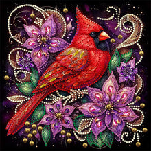 Load image into Gallery viewer, Diamond Painting - Partial Special Shaped - Red cardinal flower (30*30CM)
