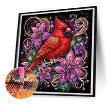 Load image into Gallery viewer, Diamond Painting - Partial Special Shaped - Red cardinal flower (30*30CM)

