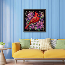 Load image into Gallery viewer, Diamond Painting - Partial Special Shaped - Red cardinal flower (30*30CM)
