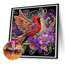 Load image into Gallery viewer, Diamond Painting - Partial Special Shaped - Red cardinal flower (30*30CM)
