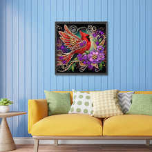 Load image into Gallery viewer, Diamond Painting - Partial Special Shaped - Red cardinal flower (30*30CM)

