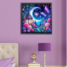 Load image into Gallery viewer, Diamond Painting - Full Round - Moon and butterfly at night (50*50CM)
