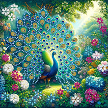 Load image into Gallery viewer, Diamond Painting - Partial Special Shaped - Garden peacock (30*30CM)
