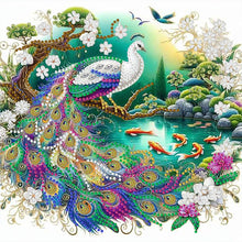 Load image into Gallery viewer, Diamond Painting - Partial Special Shaped - Garden peacock (30*30CM)
