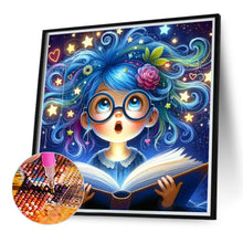 Load image into Gallery viewer, Diamond Painting - Full Round - Glow book and girl (40*40CM)
