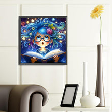 Load image into Gallery viewer, Diamond Painting - Full Round - Glow book and girl (40*40CM)
