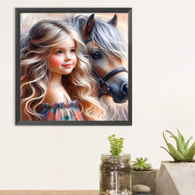 Load image into Gallery viewer, Diamond Painting - Full Round - Girl and horse (30*30CM)
