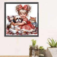 Load image into Gallery viewer, Diamond Painting - Full Round - Girl and cute pet (30*30CM)
