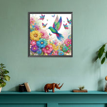 Load image into Gallery viewer, Diamond Painting - Partial Special Shaped - Hummingbird and flower (30*30CM)
