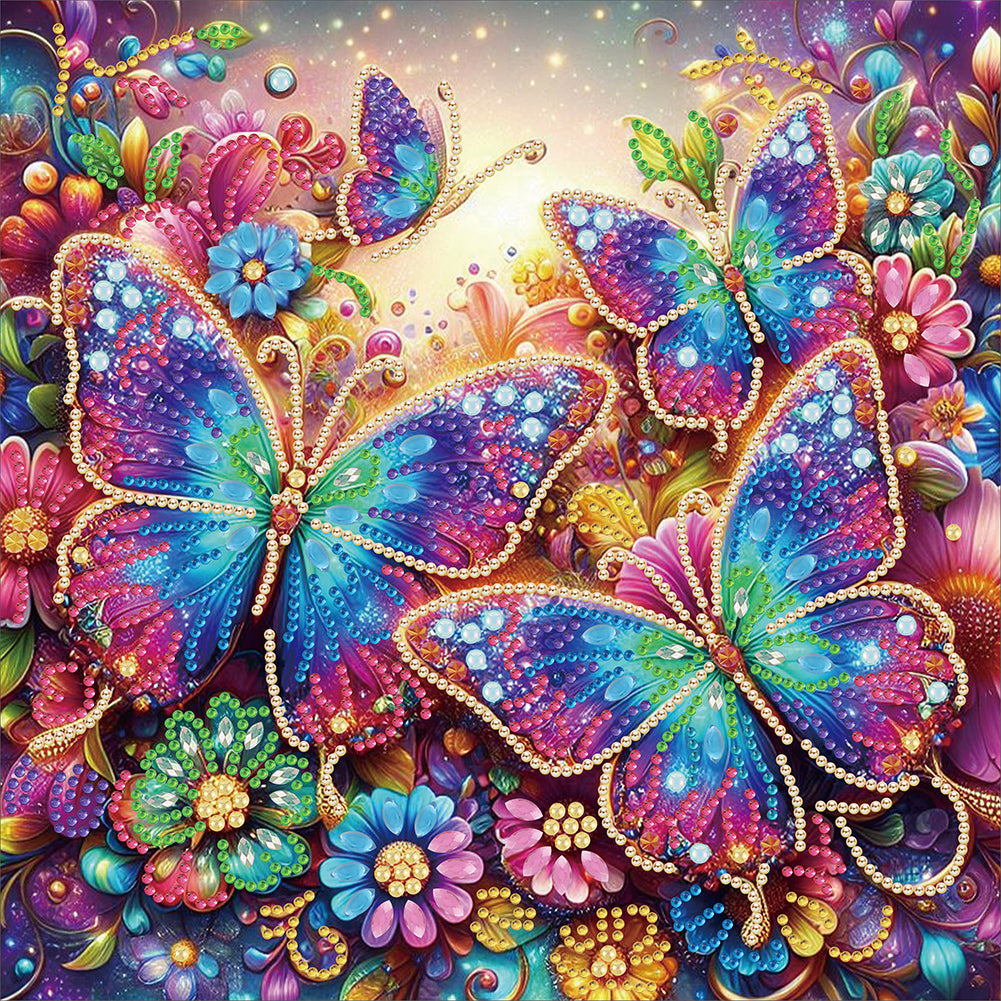 Diamond Painting - Partial Special Shaped - Butterfly (30*30CM)