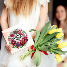 Load image into Gallery viewer, 6Pcs Special Shape Flower Letter Diamond Painting Greeting Card for Friends Gift
