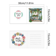 Load image into Gallery viewer, 6Pcs Special Shape Flower Pavilion Diamond Handmade Card for Friends Gift
