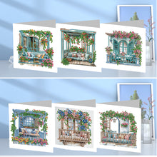 Load image into Gallery viewer, 6Pcs Special Shape Flower Pavilion Diamond Handmade Card for Friends Gift
