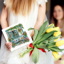 Load image into Gallery viewer, 6Pcs Special Shape Flower Pavilion Diamond Handmade Card for Friends Gift
