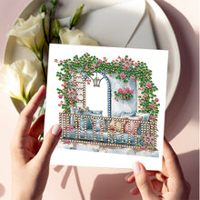 Load image into Gallery viewer, 6Pcs Special Shape Flower Pavilion Diamond Handmade Card for Friends Gift
