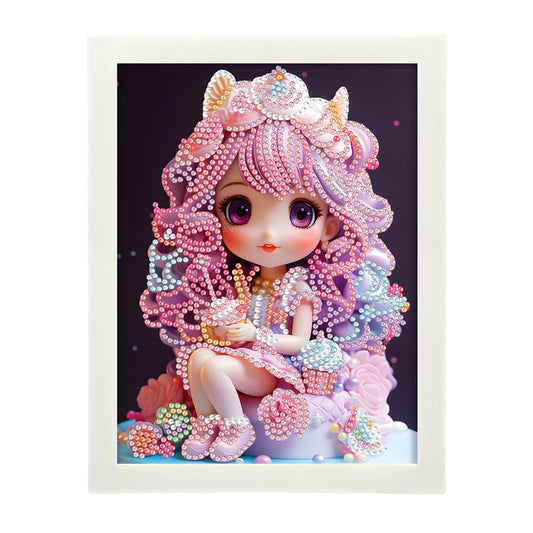 Girl Diamond Art Painting Kits with Frame Cartoon Characters Diamond Art Kits