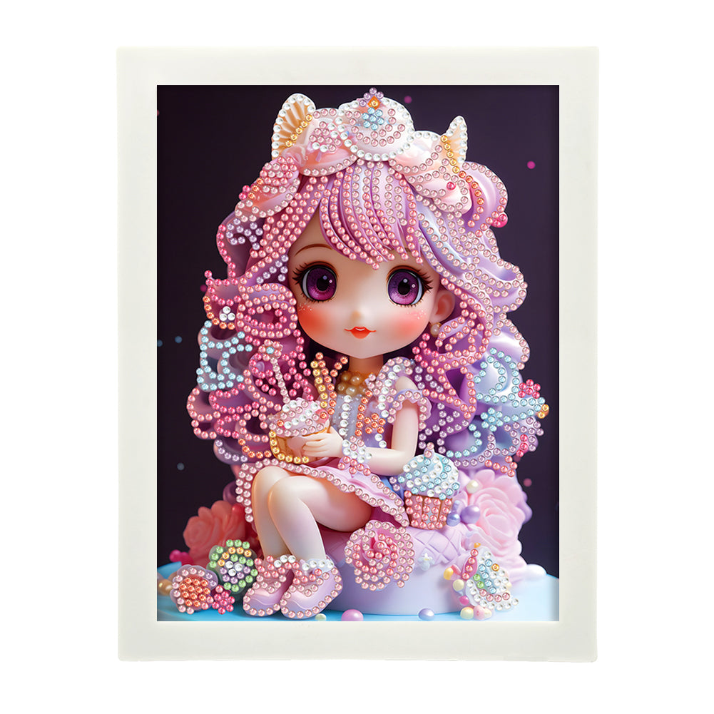 Girl Diamond Art Painting Kits with Frame Cartoon Characters Diamond Art Kits