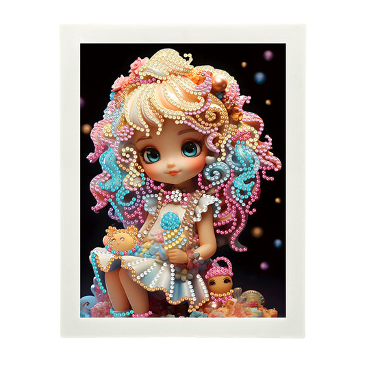 Girl Diamond Art Painting Kits with Frame Cartoon Characters Diamond Art Kits