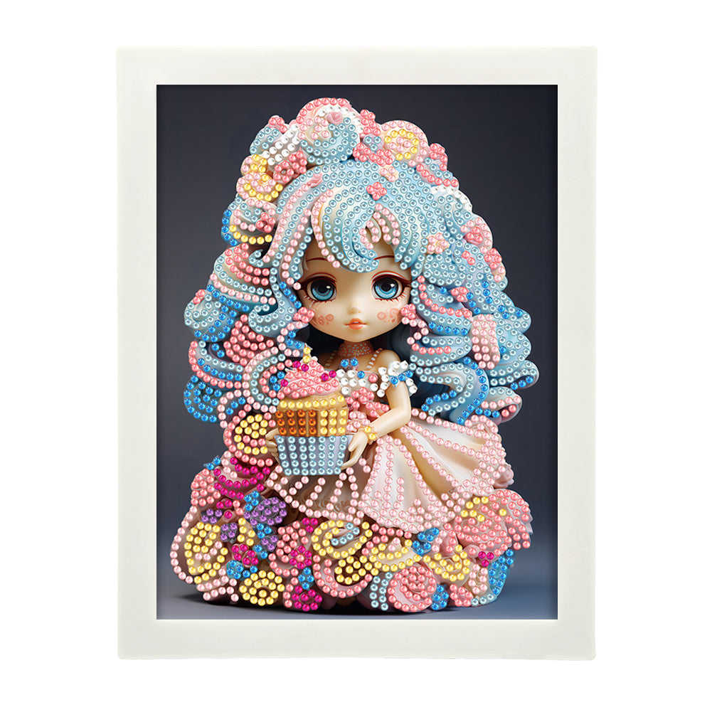 Girl Diamond Art Painting Kits with Frame Cartoon Characters Diamond Art Kits