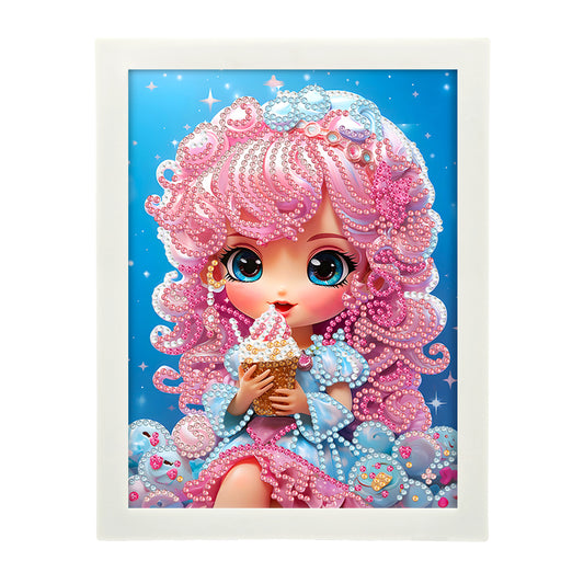 Girl Diamond Art Painting Kits with Frame Cartoon Characters Diamond Art Kits