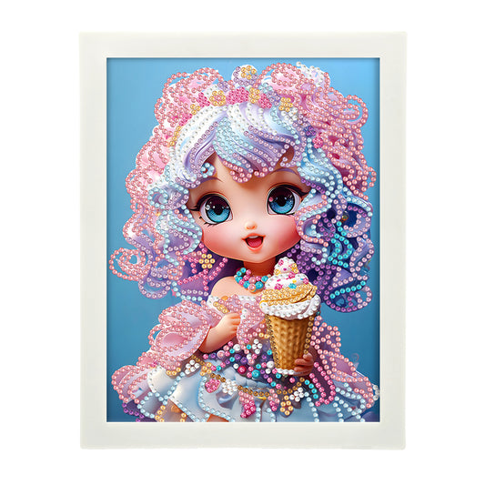 Girl Diamond Art Painting Kits with Frame Cartoon Characters Diamond Art Kits