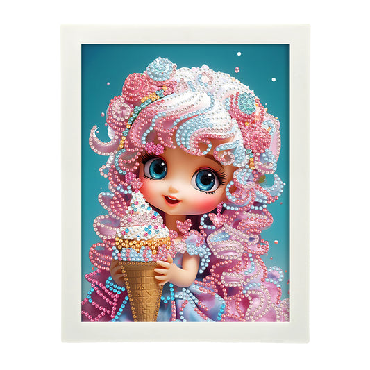 Girl Diamond Art Painting Kits with Frame Cartoon Characters Diamond Art Kits