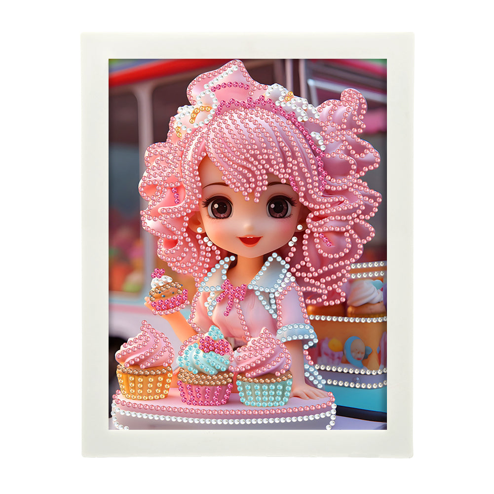 Girl Diamond Art Painting Kits with Frame Cartoon Characters Diamond Art Kits