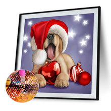 Load image into Gallery viewer, Diamond Painting - Full Round - Dog with Santa Hat (40*40CM)
