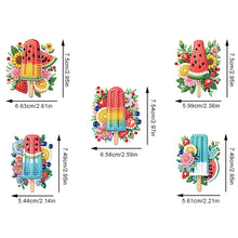Load image into Gallery viewer, 5Pcs Acrylic Special Shape Fruit Popsicles Fridge Stickers for Car Mailbox Decor

