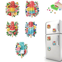 Load image into Gallery viewer, 5Pcs Acrylic Special Shape Fruit Popsicles Fridge Stickers for Car Mailbox Decor
