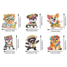 Load image into Gallery viewer, 6Pcs Acrylic Special Shape Dog Diamond Painting Fridge Magnet for Home Decor
