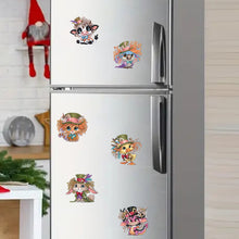 Load image into Gallery viewer, 6Pcs Acrylic Special Shape Animal with Hat Diamond Painting Fridge Magnet
