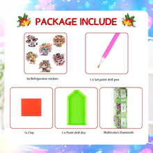 Load image into Gallery viewer, 6Pcs Acrylic Special Shape Animal with Hat Diamond Painting Fridge Magnet
