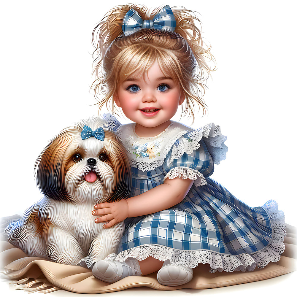 Diamond Painting - Full Round - Cute Girl (30*30CM)