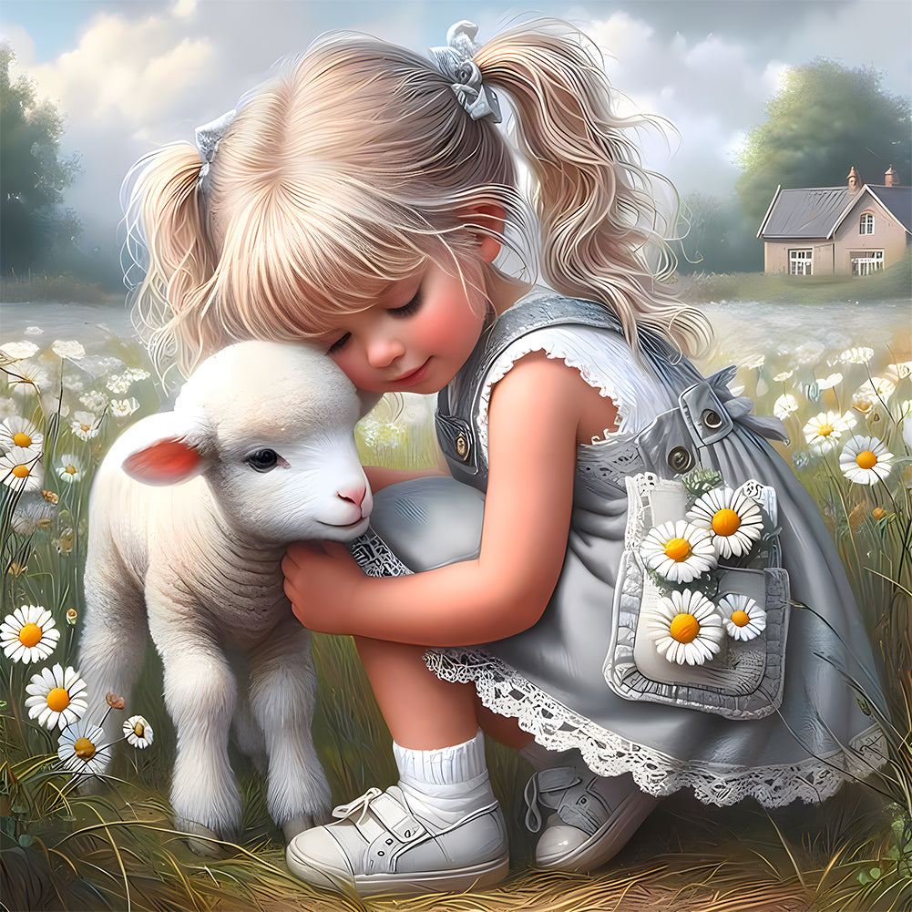 Diamond Painting - Full Round - Cute Girl (30*30CM)