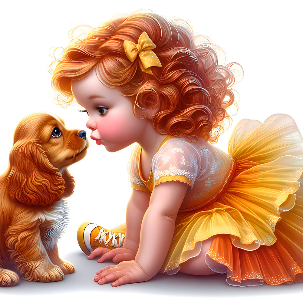 Diamond Painting - Full Round - Cute Girl (30*30CM)