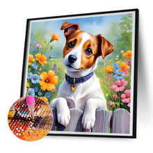 Load image into Gallery viewer, Diamond Painting - Full Round - Dog with Flowers (30*30CM)
