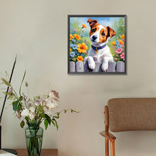 Load image into Gallery viewer, Diamond Painting - Full Round - Dog with Flowers (30*30CM)
