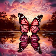 Load image into Gallery viewer, Diamond Painting - Full Round - Butterfly in the Lake (30*30CM)
