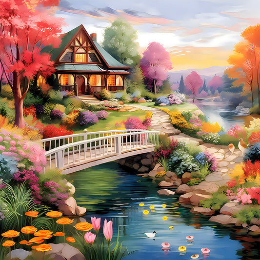 Diamond Painting - Full Round - Village Scenery (30*30CM)
