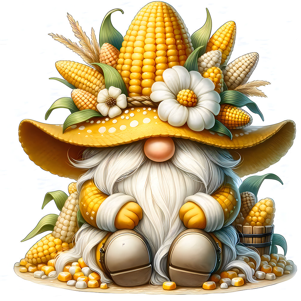 Diamond Painting - Full Round - Gnome with Fruit and Flowers (30*30CM)