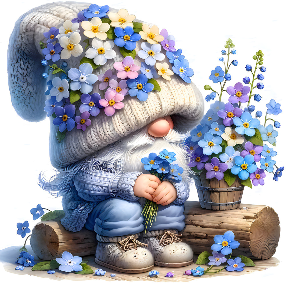 Diamond Painting - Full Round - Gnome with Fruit and Flowers (30*30CM)